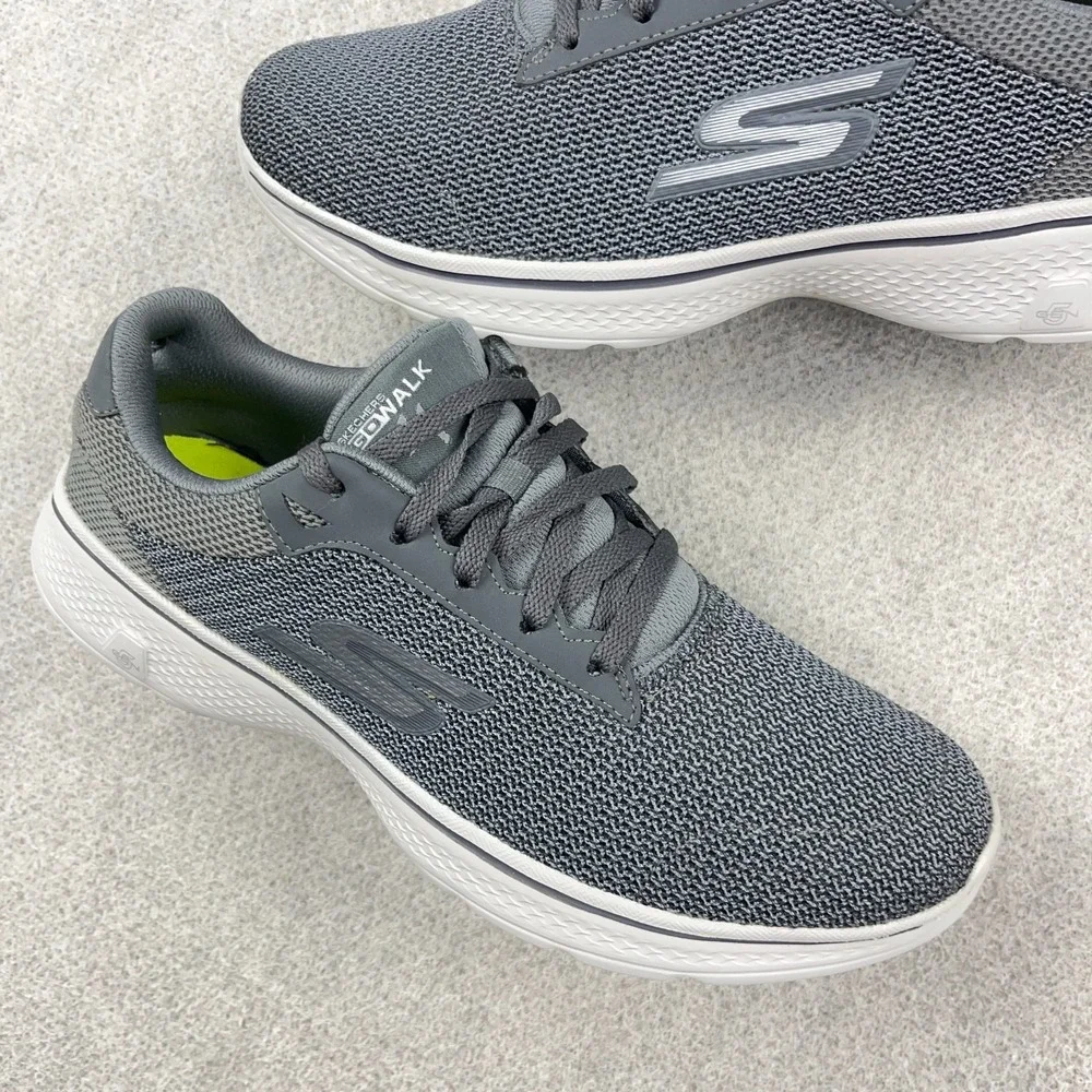 Sketchers Go Walk Shoes Sneakers Size 10 Double Gray Mesh Lace Up
